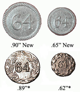 64th Regt Buttons